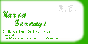 maria berenyi business card