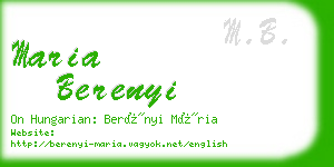 maria berenyi business card